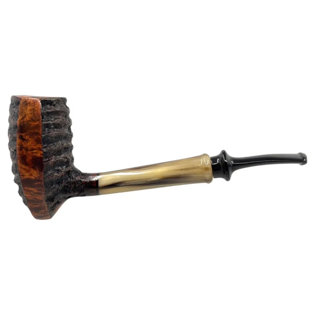 Nils Frederiksen Pipes Semi Rusticated Freehand w. Buffelhorn