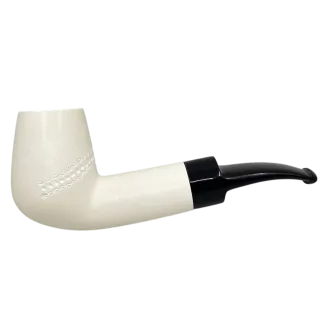 Meerschaum Large Billiard w. Handcarved Design, 9mm Filter
