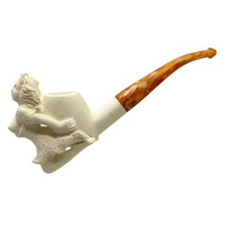Meerschaum Female Figure w. Colorful Stem